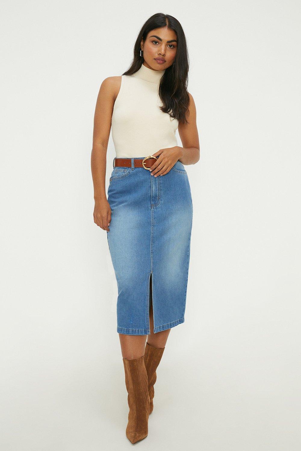 High waisted midi skirt sale 48